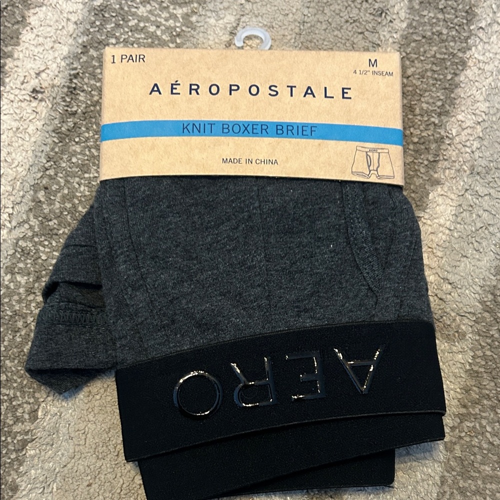 Aeropostale Men's Charcoal and Black Boxer Briefs